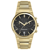 Ferragamo Men’s Swiss Made Quartz Gold Stainless Steel Black Dial 41mm Watch SFME01323